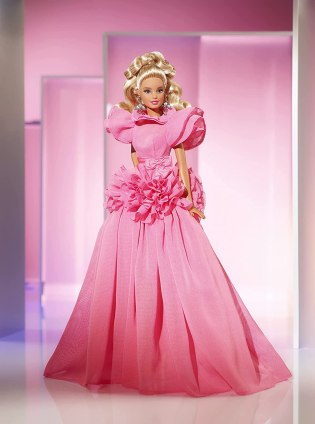 Barbie Party Dresses Pink with Multi-Colored Metallic Dots Ensemble Fashion Pa..